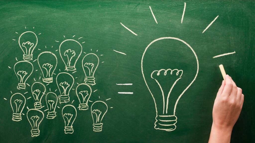 many small light bulbs equal big one