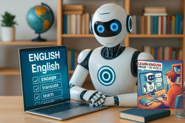 Estudiante en México utilizando inteligencia artificial para mejorar su aprendizaje del idioma inglés