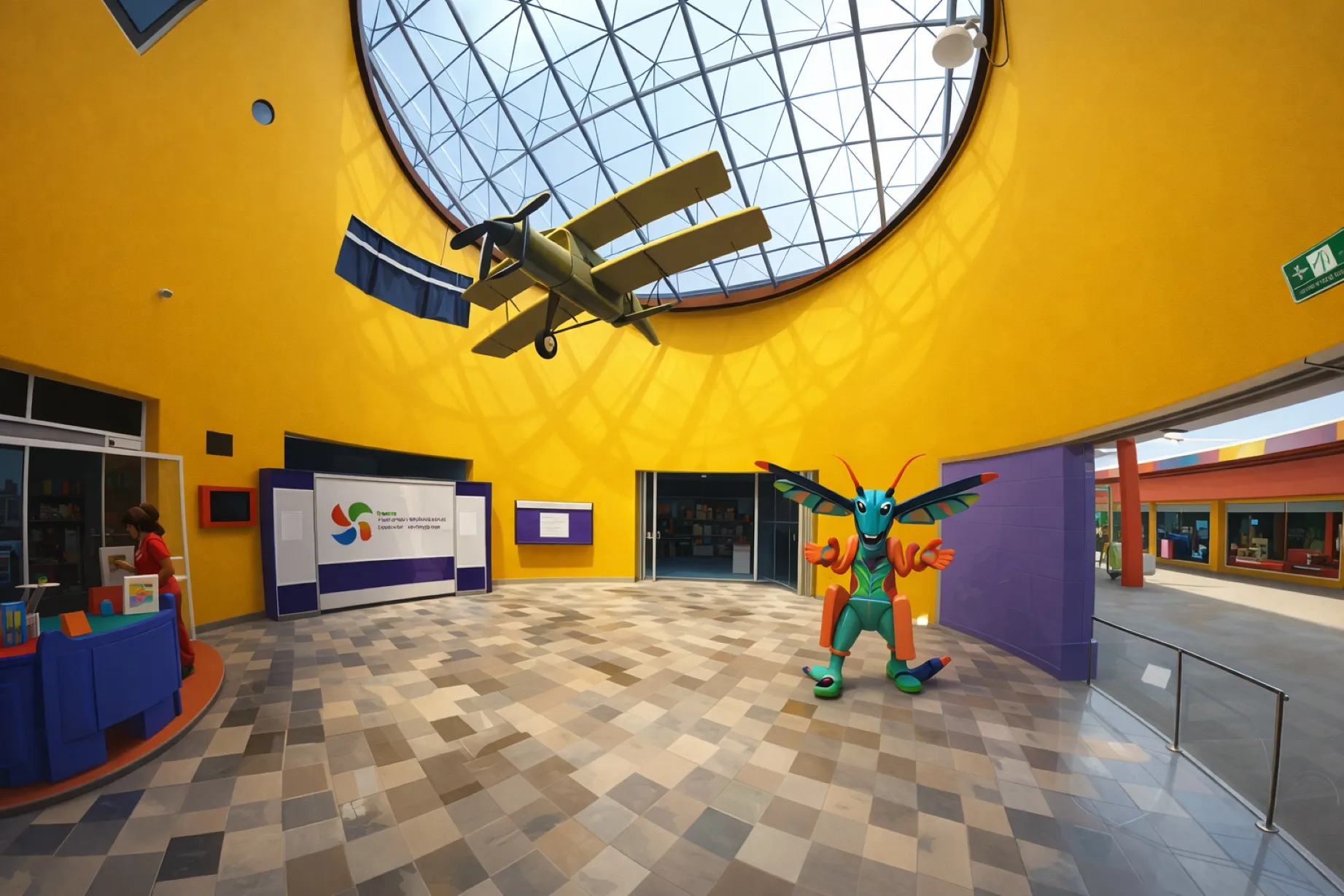 Niños y familias en actividades interactivas de ciencia y tecnología en el Museo El Rehilete en Hidalgo promoviendo aprendizaje lúdico.