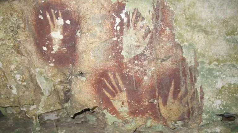 Pintura rupestre de 67.800 años hallada en Indonesia